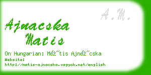 ajnacska matis business card